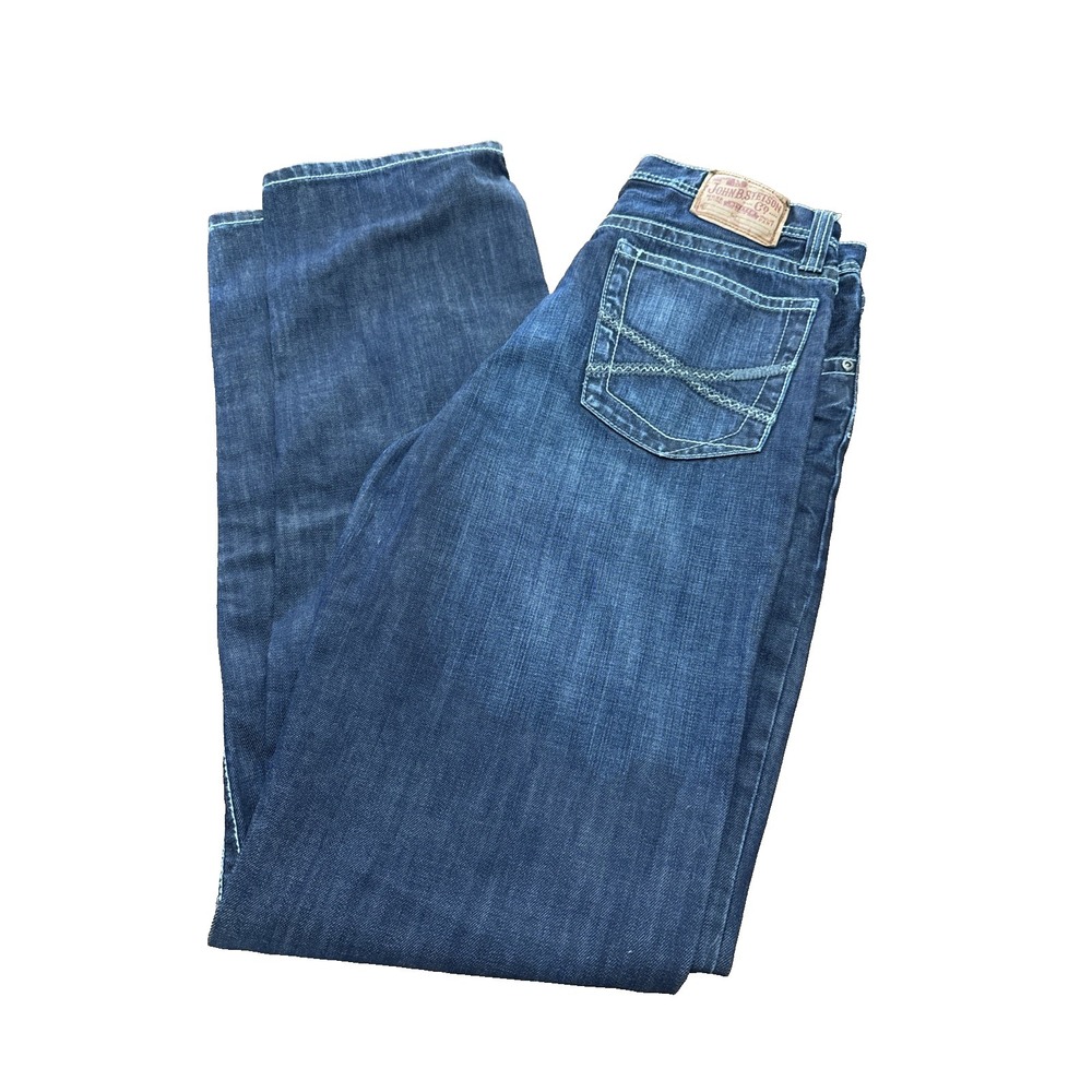 Stetson 1520 Standard Straight Leg Jeans Mens 32x36 Blue Denim